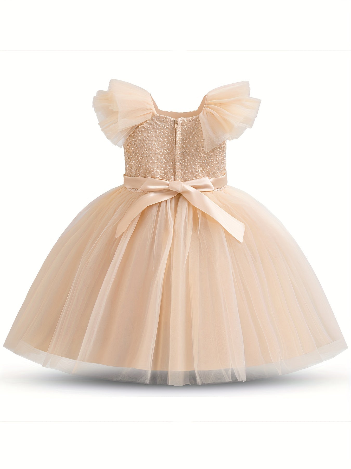 Girls Summer Tulle Tutu Party Dress for Girls with Bow Detail Suitable for Weddings and Birthdays