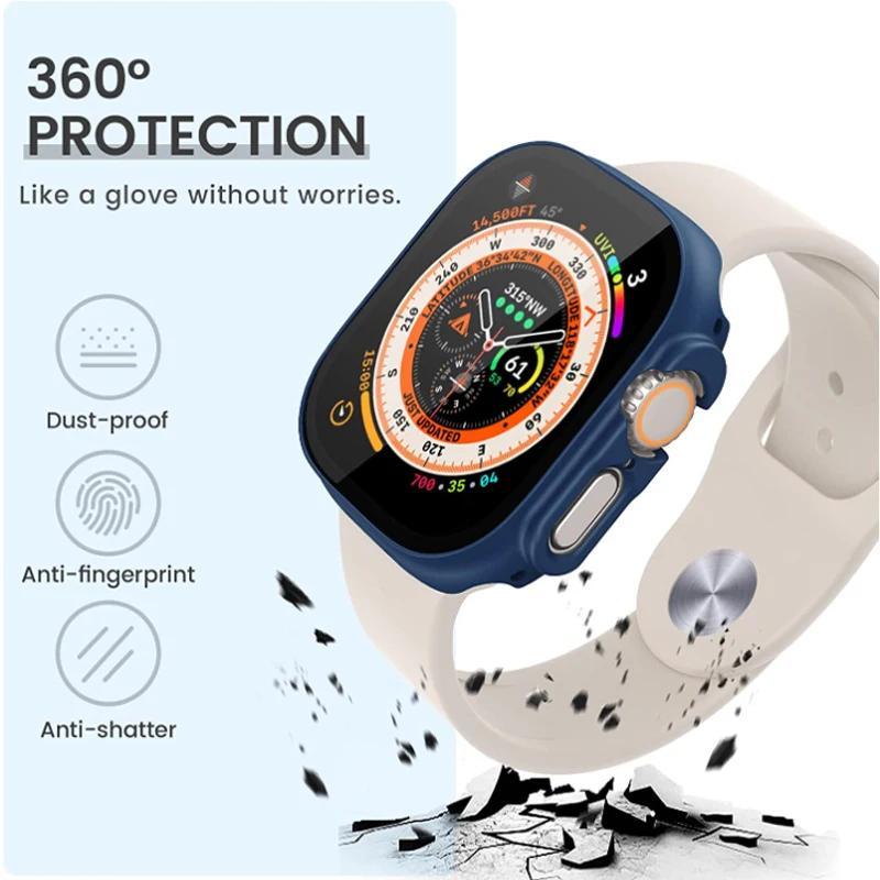 Smartwatch Case for iWatch Ultra 2 49mm Shockproof Durable PC with Tempered Glass Screen Protector