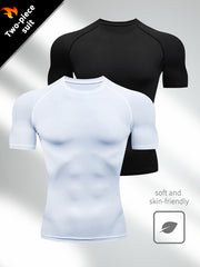 Men's Quick-Dry Slim Fit Short Sleeve T-Shirts for Sports and Casual Wear