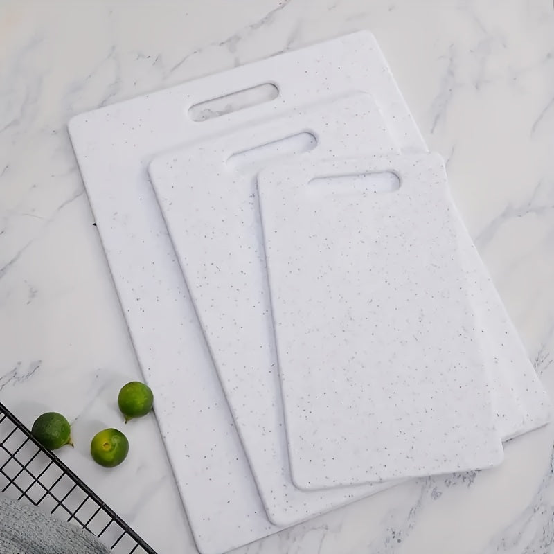 Set of 3 Marble Pattern Cutting Boards Food-Safe Polystyrene for Fruits Vegetables