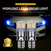 2pcs T10 W5W W16W LED Car Lights Dual-Color 3030 8SMD Canbus Error-Free