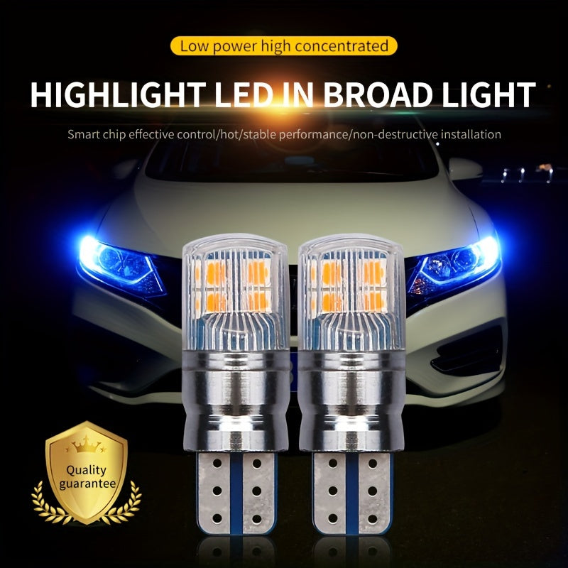 2pcs T10 W5W W16W LED Car Lights Dual-Color 3030 8SMD Canbus Error-Free