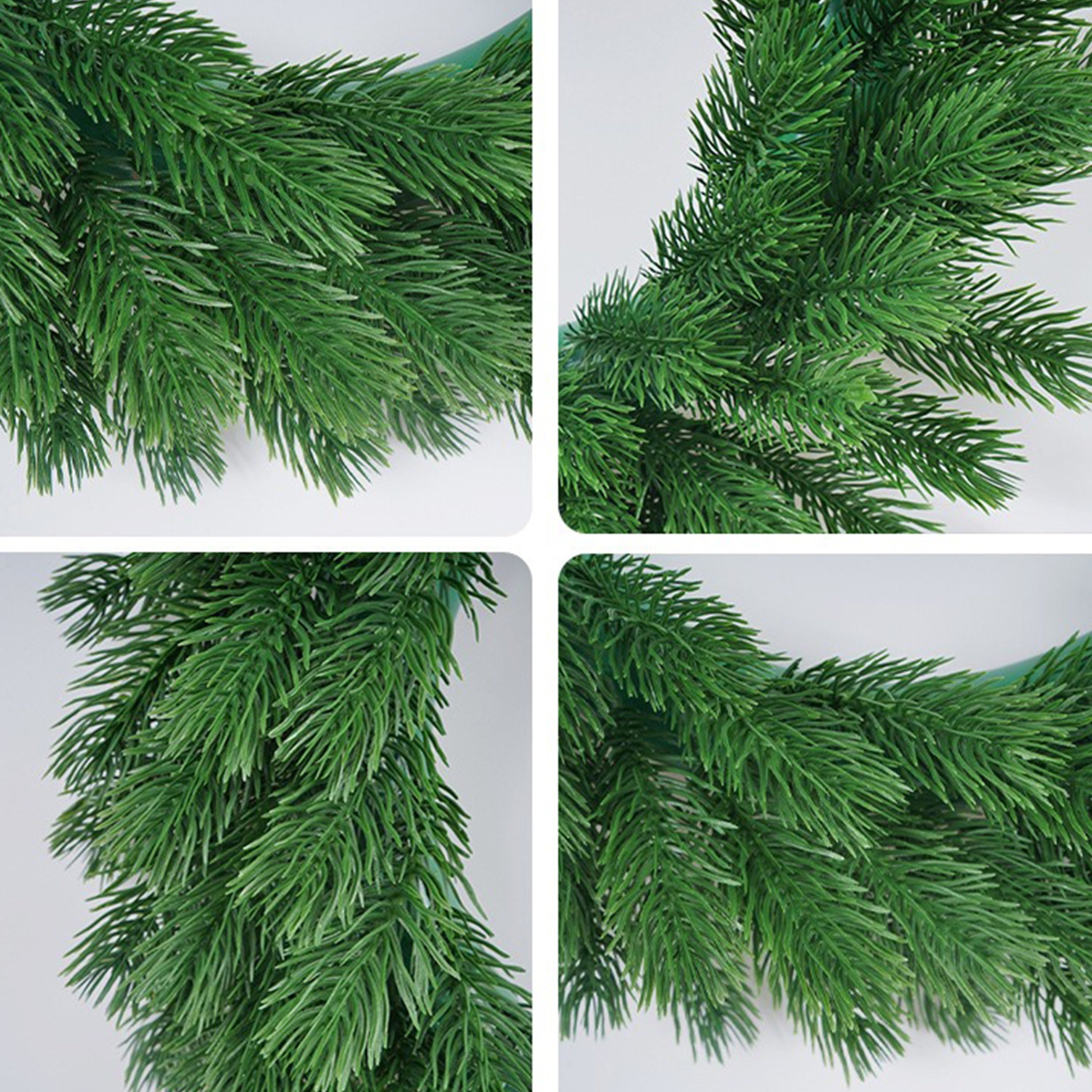 Green Pine Needle Wreath for Christmas Indoor Outdoor Decor