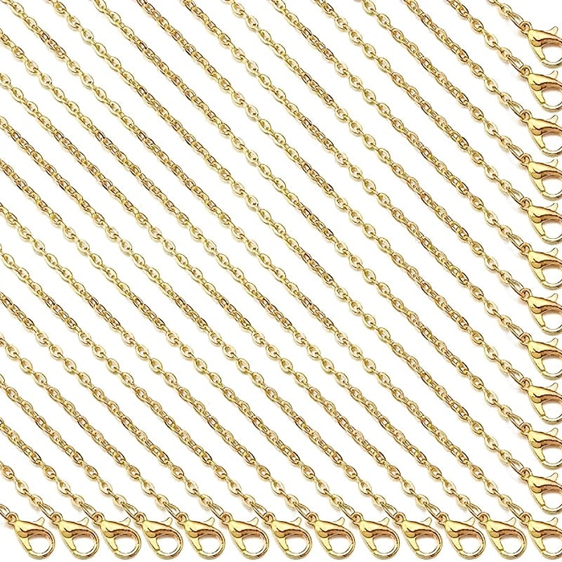 24 Pieces of 18-Inch Multi-Color Alloy Chain Links for DIY Jewelry Making