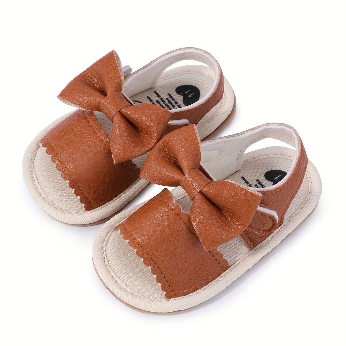 Baby Girl Summer Sandals Open Toe Bowknot Lightweight Breathable Anti-Slip Rubber Sole