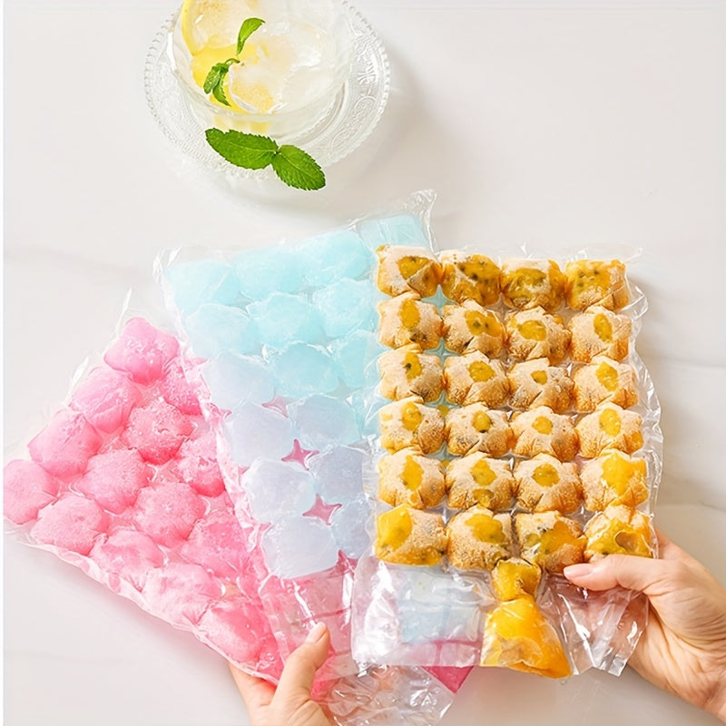 70 Count Disposable Ice Cube Trays with Self-Sealing Lids for Freezing and Refreshing Drinks