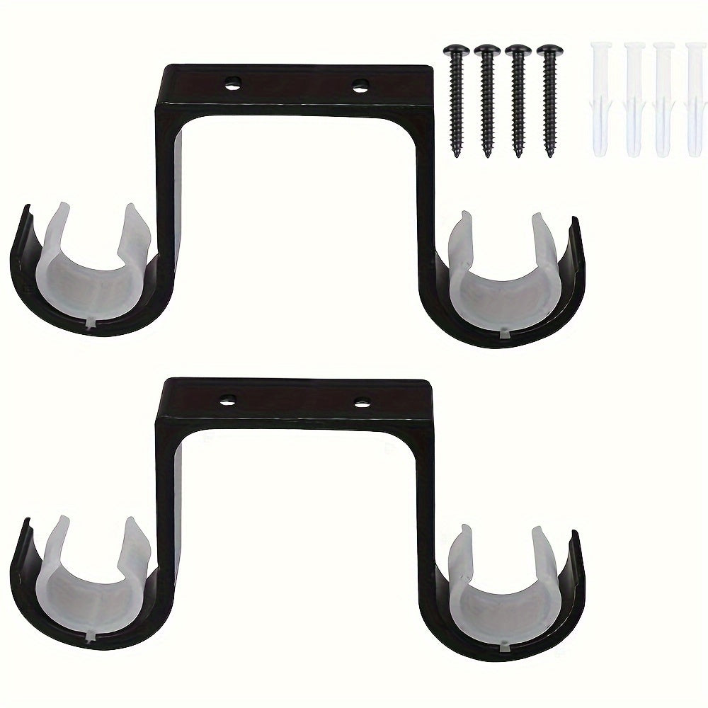 Two Pieces Metal Curtain Rod Brackets Thickening Shower Curtain Mounting Hardware
