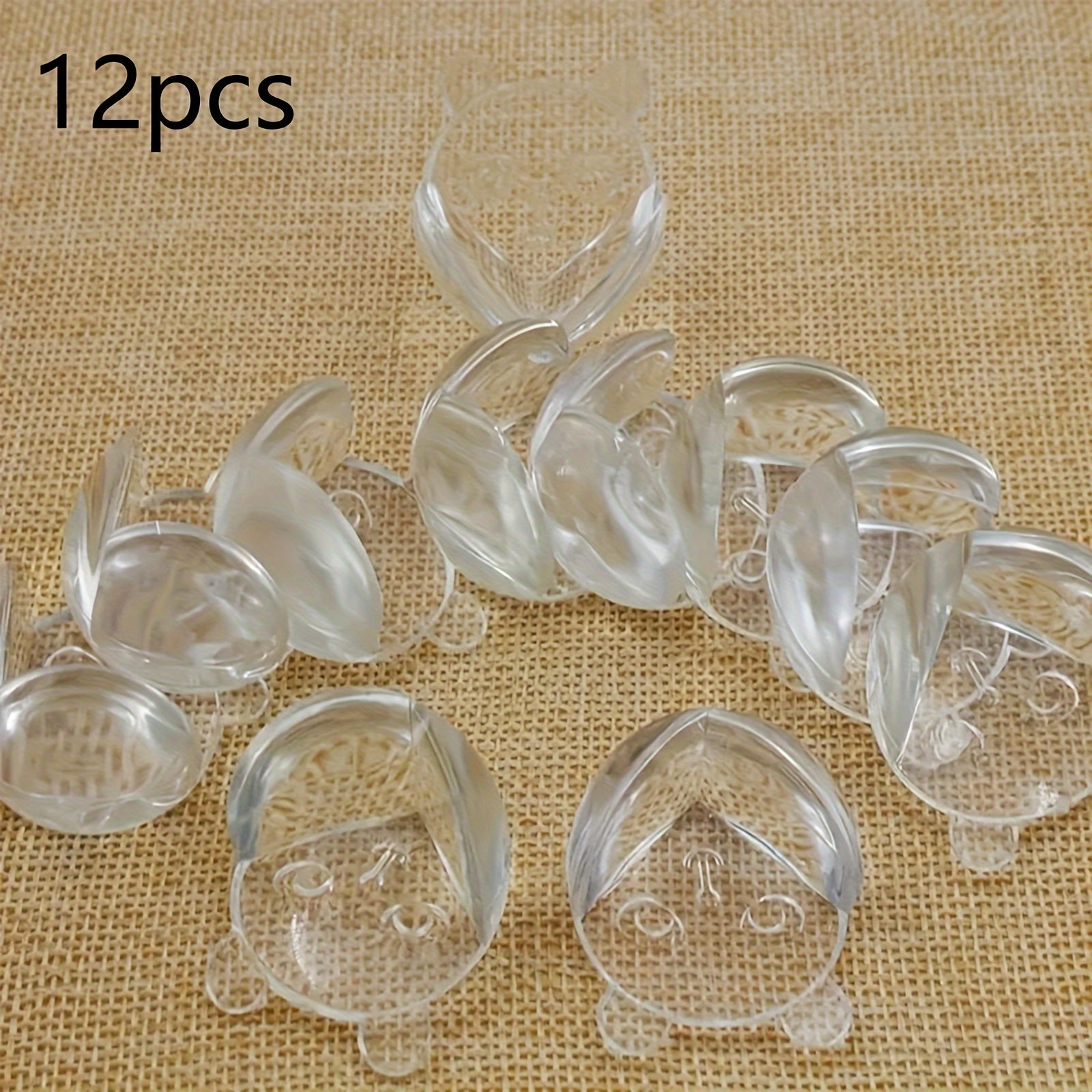 12 to 20 Pieces of Transparent Anti-Collision Corner Protectors with Bear Head Design