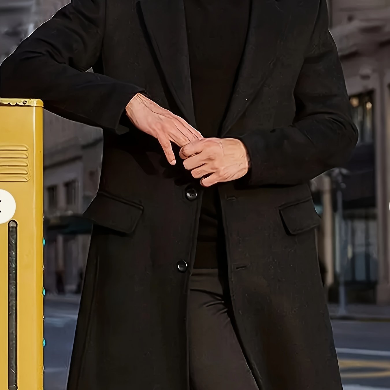 Erkaklar uchun Katta O'lchamdagi Bir Rangli Fleece Uzun Kurtka Kuz va Qish uchun