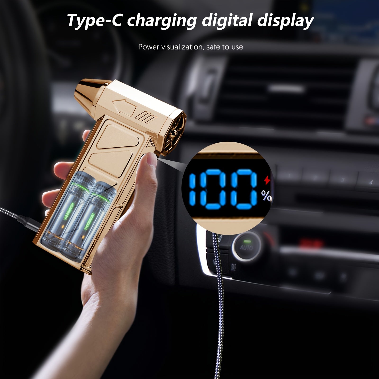 Portable Multipurpose Turbofan Fan with 11000 RPM Fast Wind Rechargeable USB