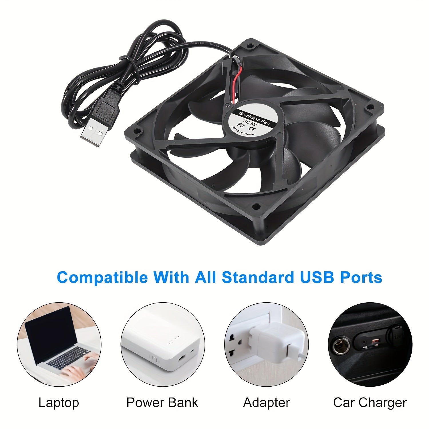 120mm USB Computer PC Fan for CPU and Case Cooling 2000 RPM 66 CFM