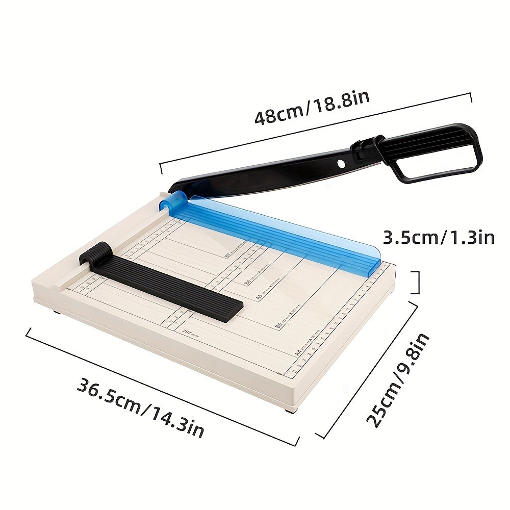 Guillotine Paper Cutter with Safety Guard and Blade Lock 12 Inch Cut Length 10 Sheet Capacity