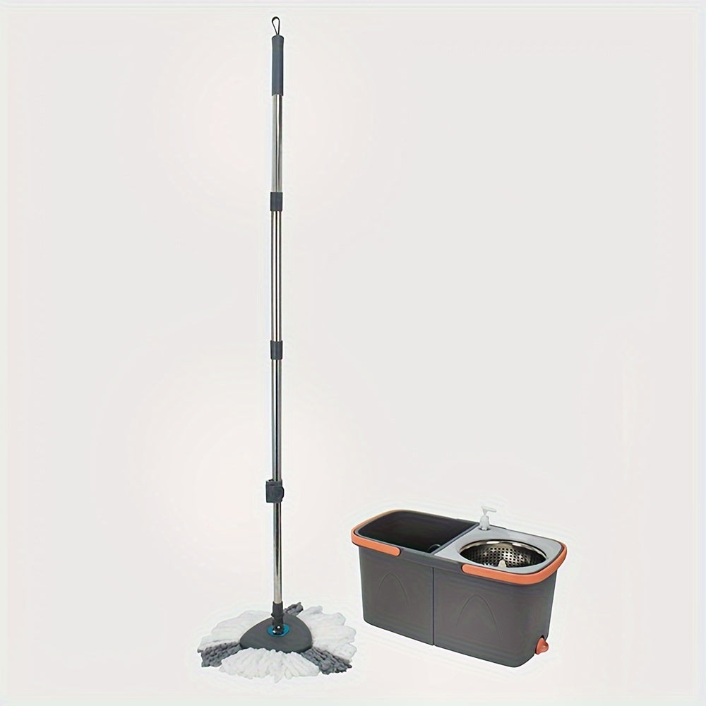 Naychali po'latdan yasalgan aylanuvchi mopu va chelak to'plami, nam va quruq tozalash uchun alohida ifloslik xonasi bilan - Mikrofiber almashtirish padini o'z ichiga oladi, oshxona, hammom va pollarga juda mos keladi.