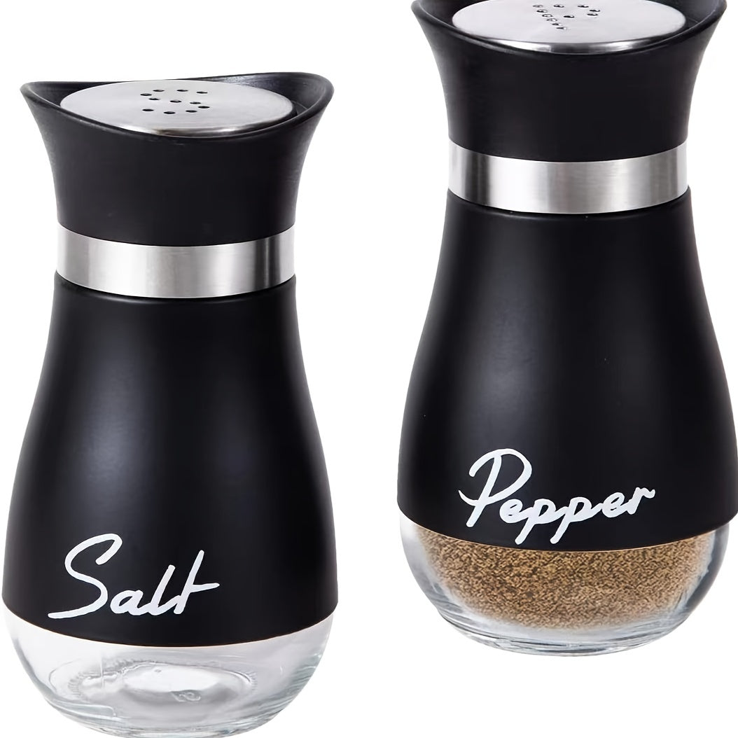 Set of 4 oz Glass Salt and Pepper Jars with Stainless Steel Lids Refillable for Kitchen Camping RV BBQ