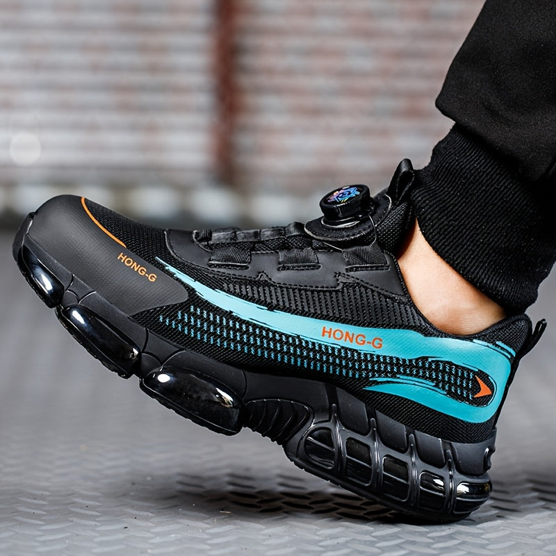 Women's Breathable Mesh Safety Sneakers Steel Toe Anti-Smash Stab Black Turquoise