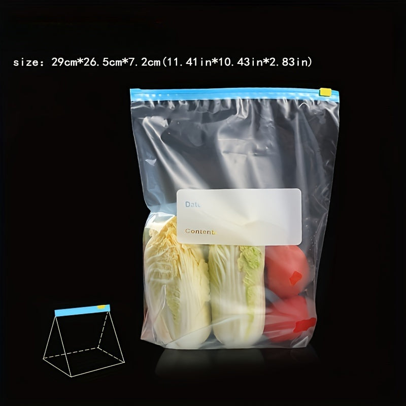 10pcs Reusable Food Storage Bags with Sliding Lock Transparent Moisture-Proof Dust-Proof Organizer