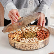 Servidor de caramelo Clear Amber Gray con tapa de 10.92in 28cm para fiestas, bodas y vacaciones