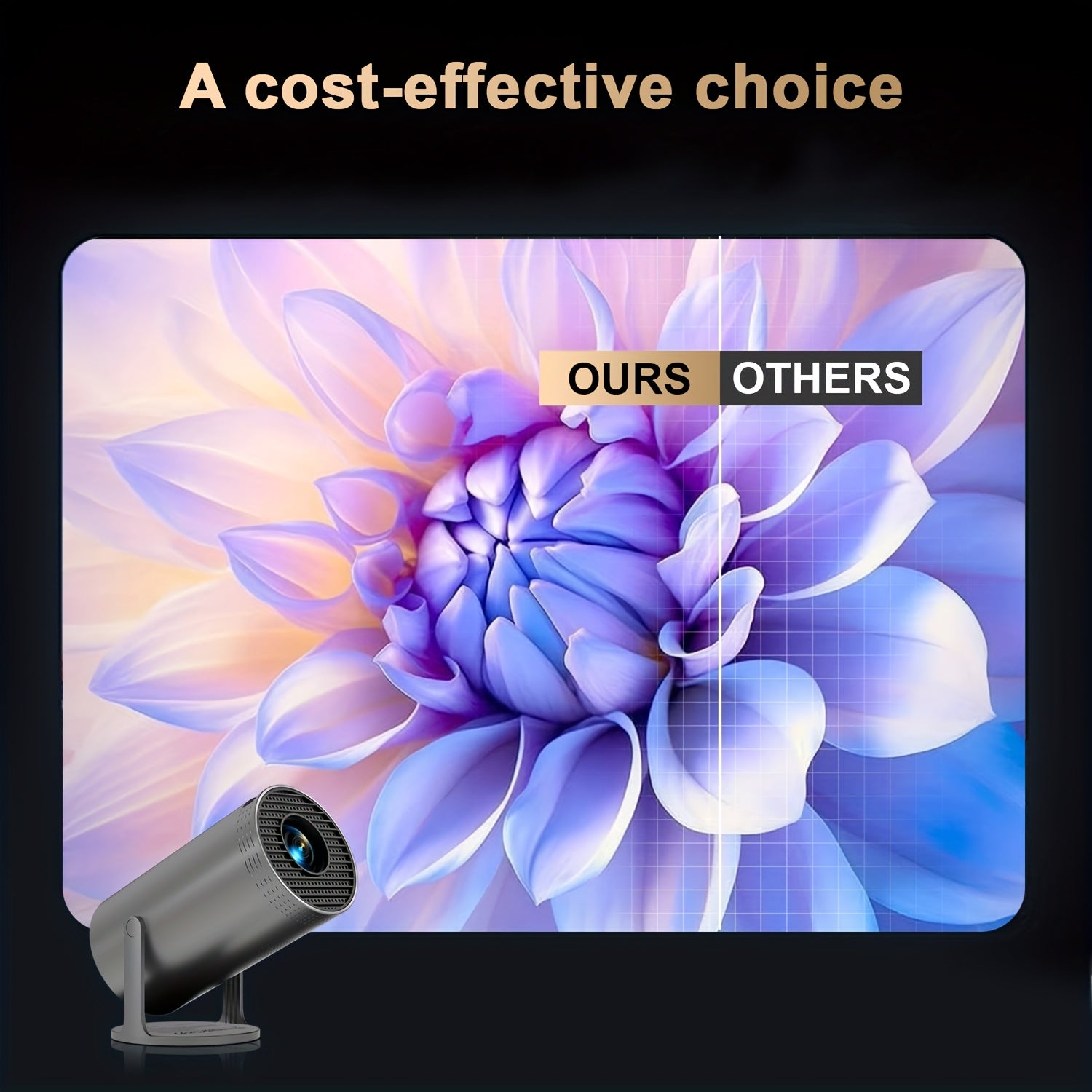 HD Mini Projector with WiFi6 and Auto Level Correction for Home Theater