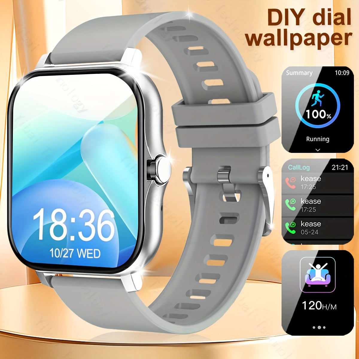 Smart Watch Men Women 1.83-Inch HD Screen Voice Assistant Fitness Tracker