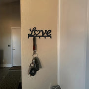 Black Metal Love Wall Hook with Wall Mount Iron Hook Organizer for Small Spaces