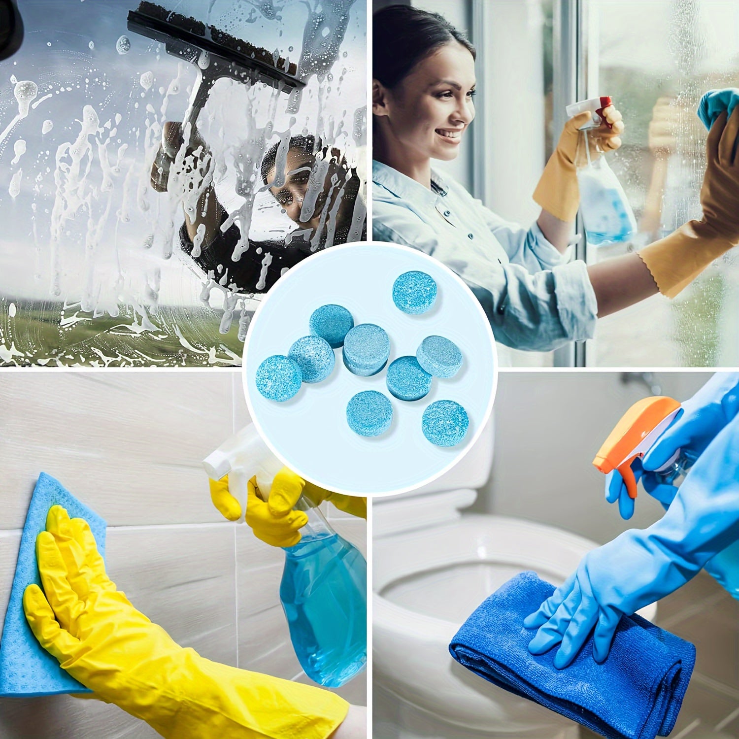 Tabletas limpiadoras de cristales para coche, concentradas, efervescentes, para limpiaparabrisas, pack de 20, 30 o 50, para todas las estaciones