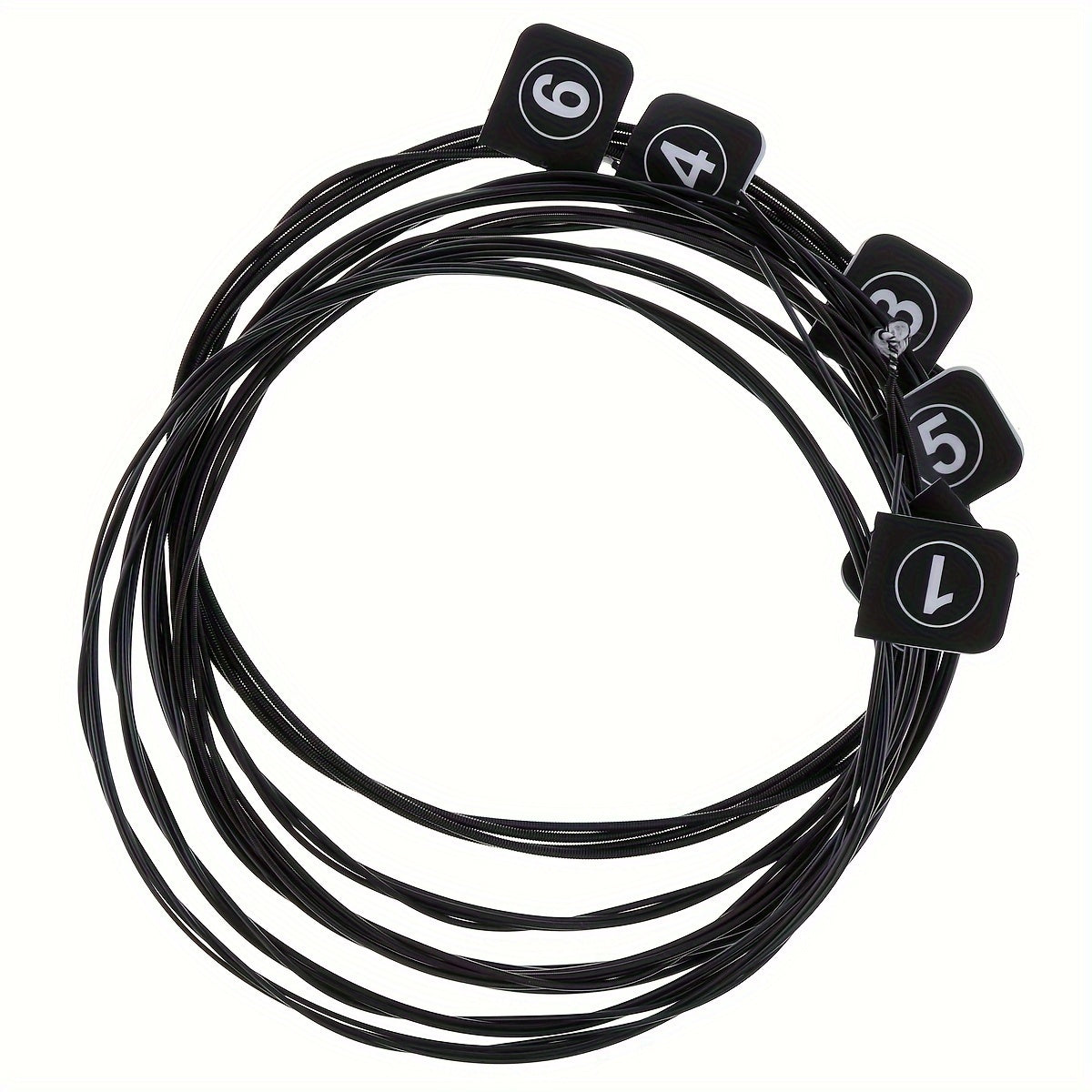 Juego de cuerdas de nylon negro para guitarra clásica 6 piezas, tensión dura 028-045