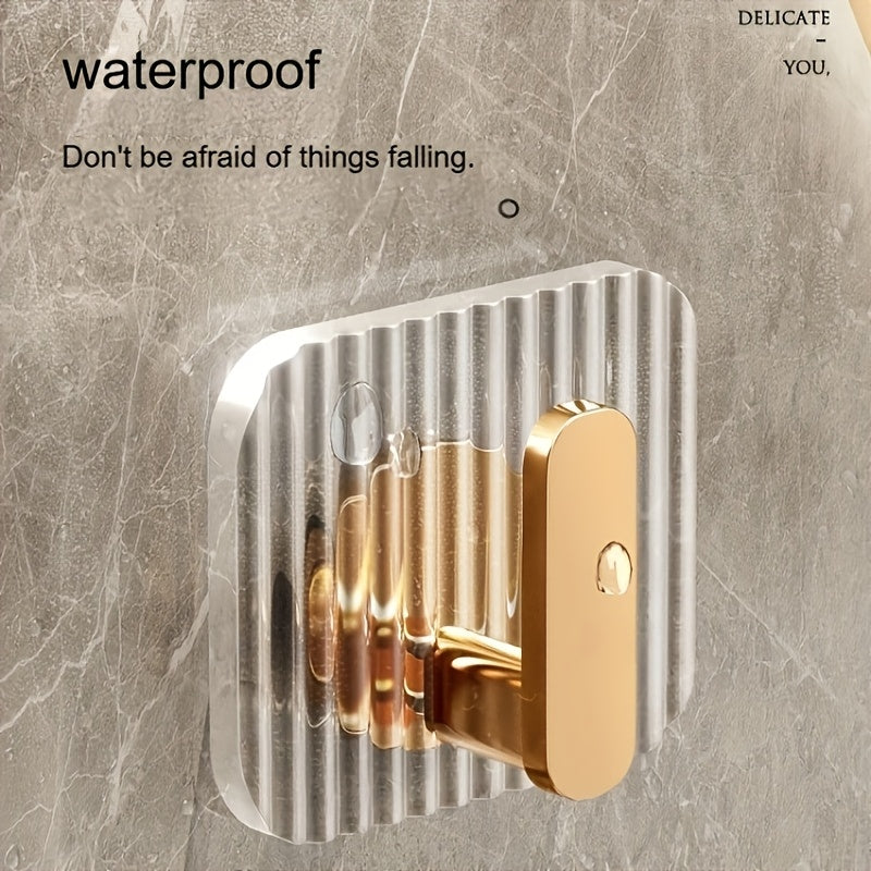 Acrylic Hooks Set of 4 Wall Mount Towel Rack Kitchen Utensil Hanger No-Drill