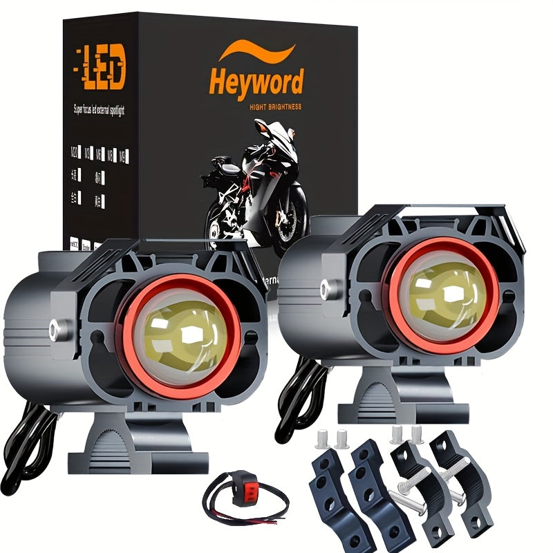 Luz LED para motocicleta tricolor 60W 1000LM aluminio 12V de alta luminosidad