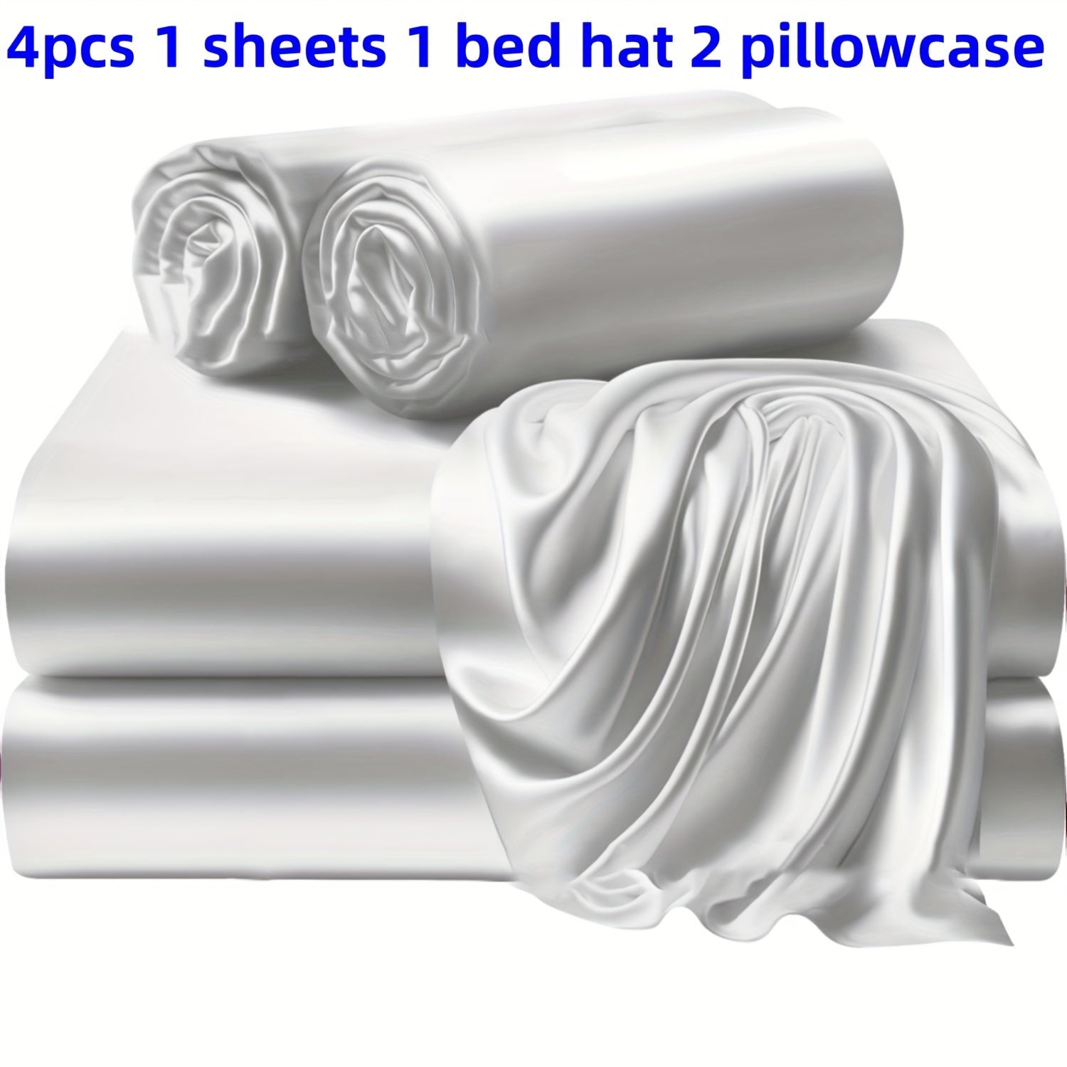 Solid Color Bed Sheets and Bed Skirts Set with Pillowcases - Soft and Silky Bedding