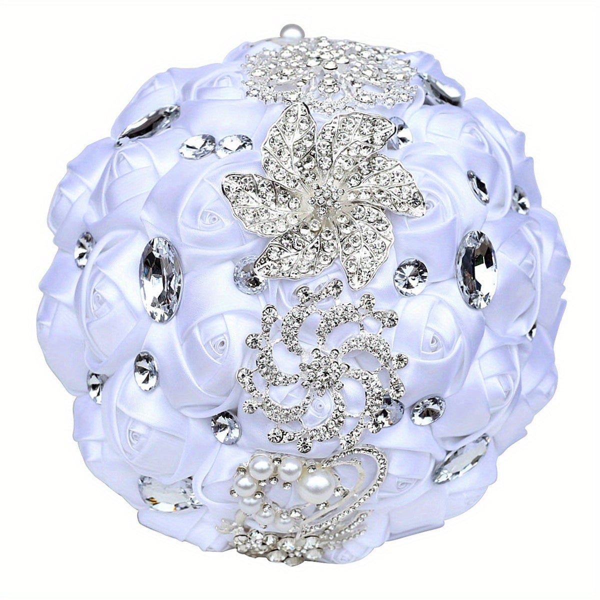 Satin Wedding Bouquet for European and American Brides with Ribbon Finish