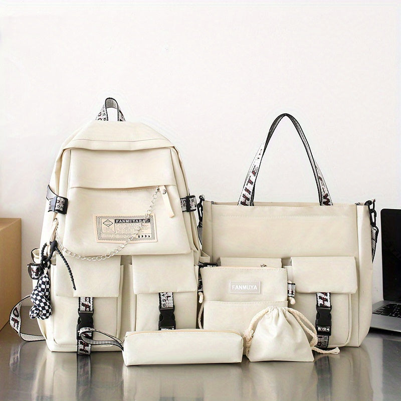 Large Capacity Canvas School Backpack for Men and Women Anti-Theft Campus Style