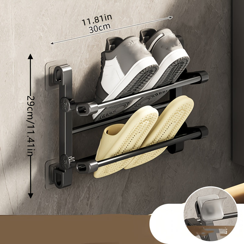 Over-the-Door Metal Shoe Rack Multi-Layer Organizer for Home Dorm Storage