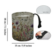 Akvarel gullar osilgan avtomobil chiqindi qutisi, avtomobil uchun oshxona, tabiatda sayohat qilish uchun chiqindi qutisi