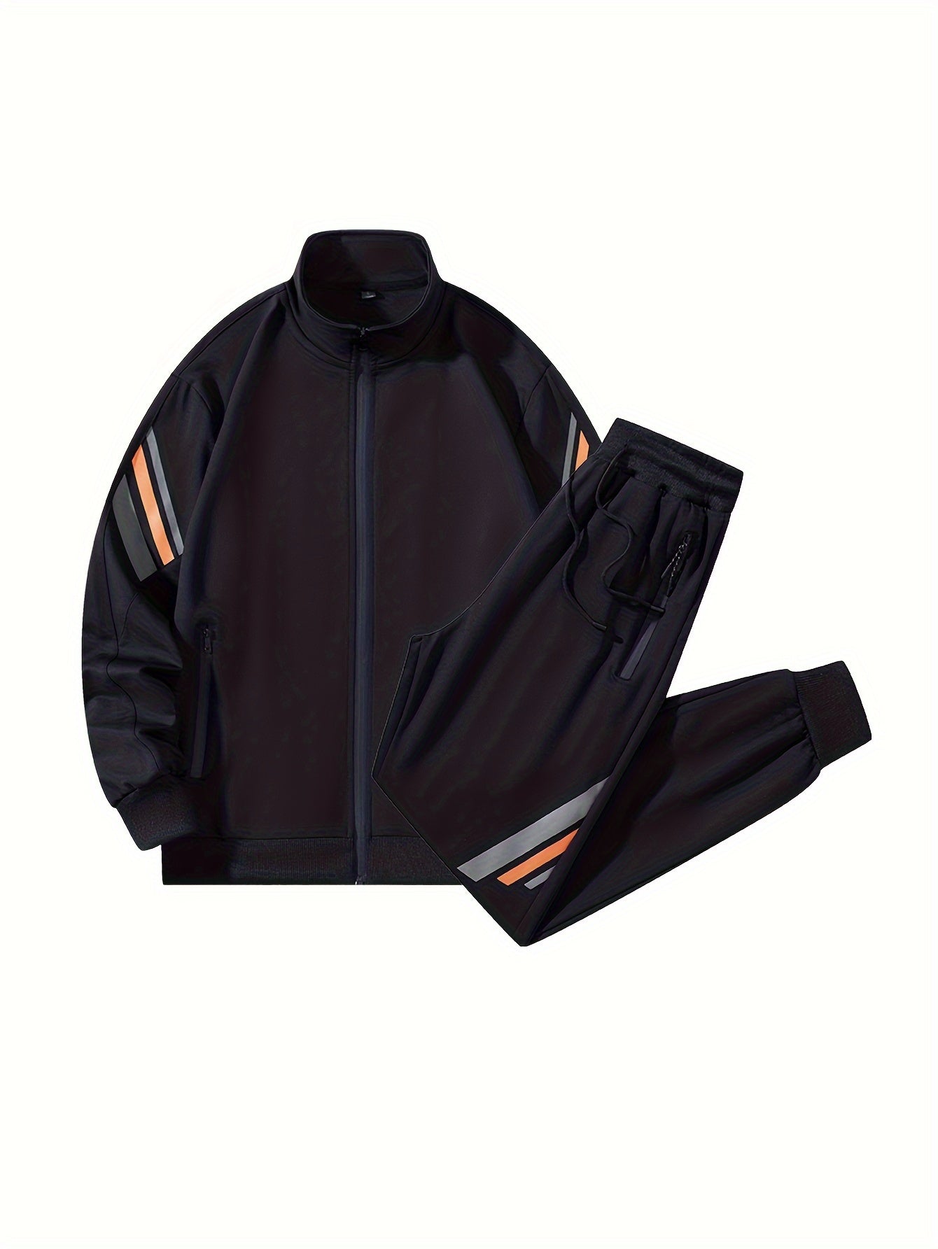 Men's Knitted Sweatsuit Set with Cardigan Jacket and Pants for Casual and Sports Use