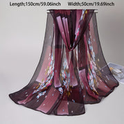 Women's Lightweight Chiffon Scarf Boho Summer Breathable Shawl Headscarf Beach Towel