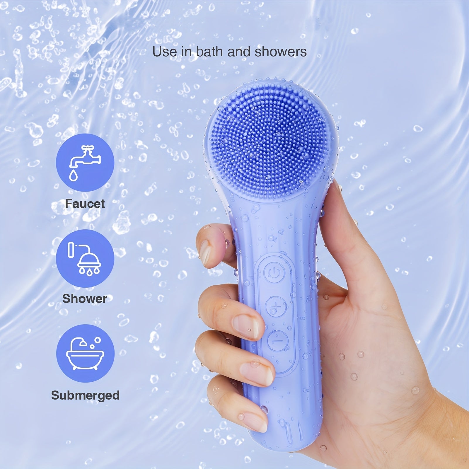 Rechargeable Facial Silicone Cleansing Brush with USB Charging Handheld Portable for Men and Women
