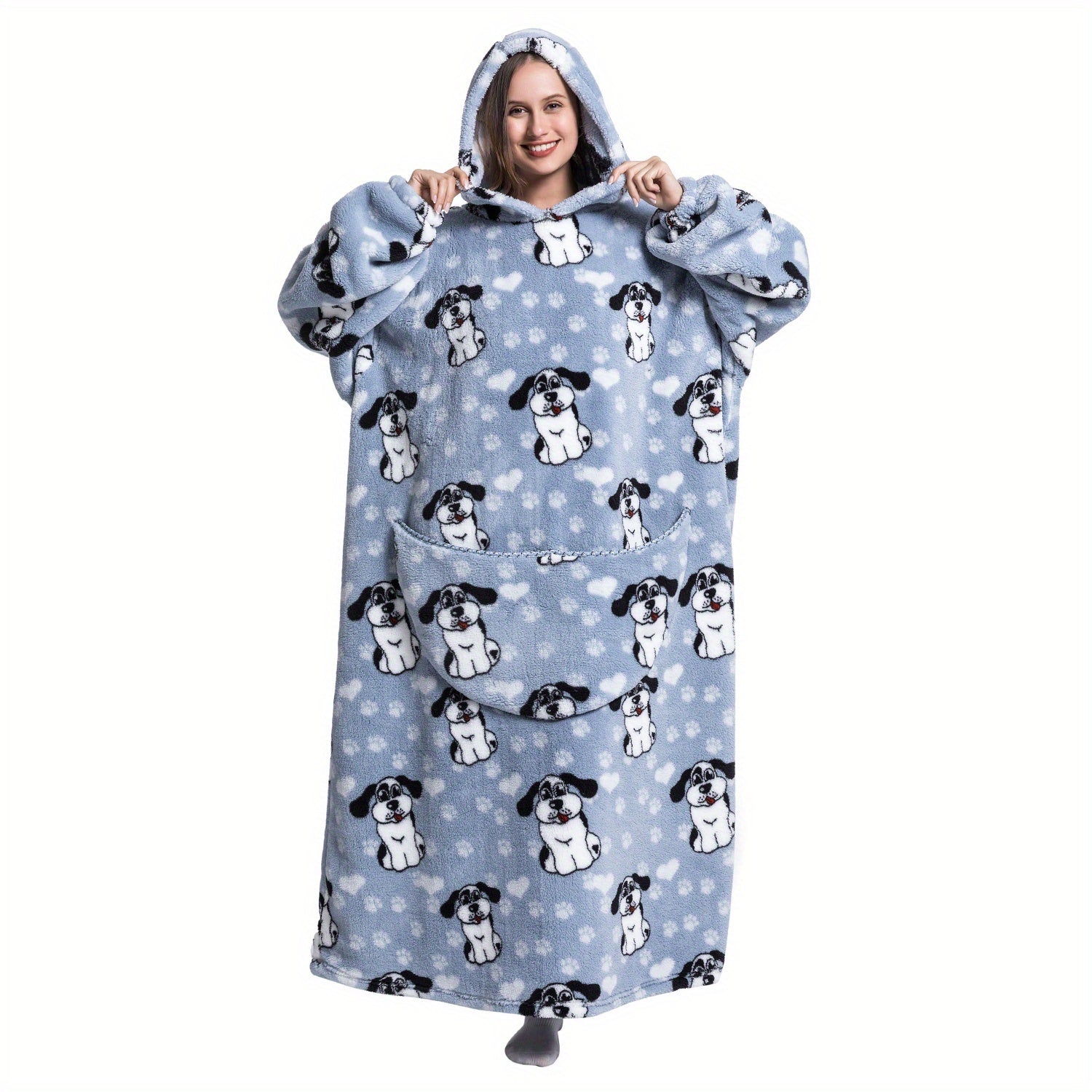 Oversized Hoodie Blanket for Women and Men Warm Fluffy Hooded Sweatshirt