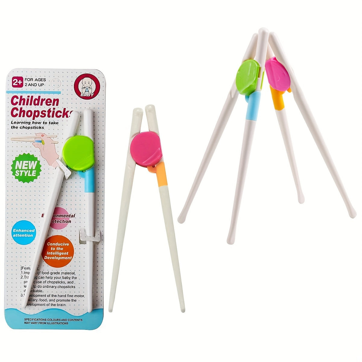 Training Chopsticks for Beginners Kids and Adults with Attachable Learning Helpers