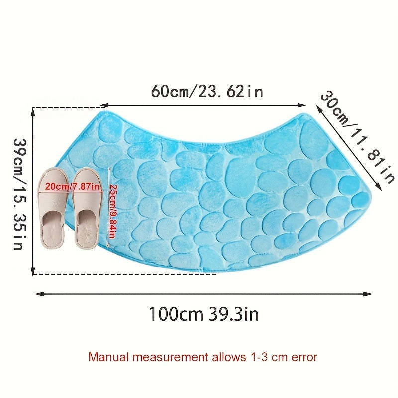 Alfombra de baño curva Pebble antideslizante, absorbente y de secado rápido
