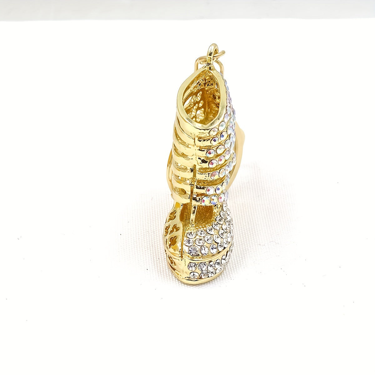 Llavero de aleación con pedrería elegante con cierre de langosta para bolsos y coches