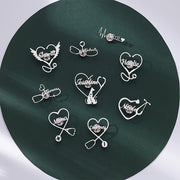 Stainless Steel Stethoscope Brooch with Pet and Heart Wings for Men Women Gift