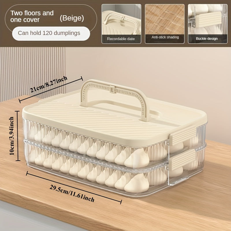 Food-Grade Stackable Storage Box for Dumplings and Wontons Refrigerator Organizer