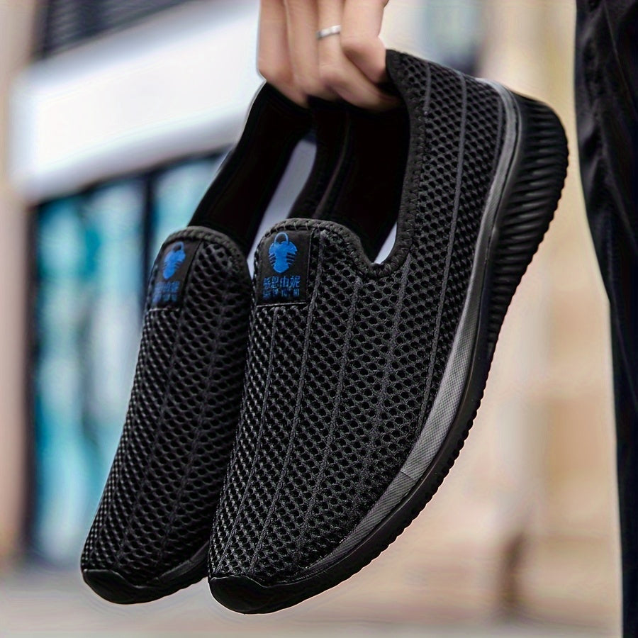 Zapatos de calcetín slip-on para hombre, casual, transpirables, duraderos, de color sólido para tallas grandes