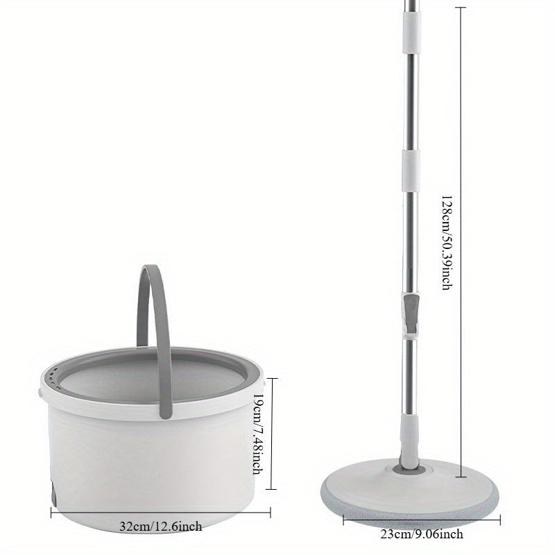 Получите идеальное решение для уборки с нашим двойным шваброй Spin Mop. Эта система мытья без рук позволяет очищать полы как влажным, так и сухим способом в любой комнате дома - от гостиной до ванной и кухни. С эффективным разделением грязной воды.