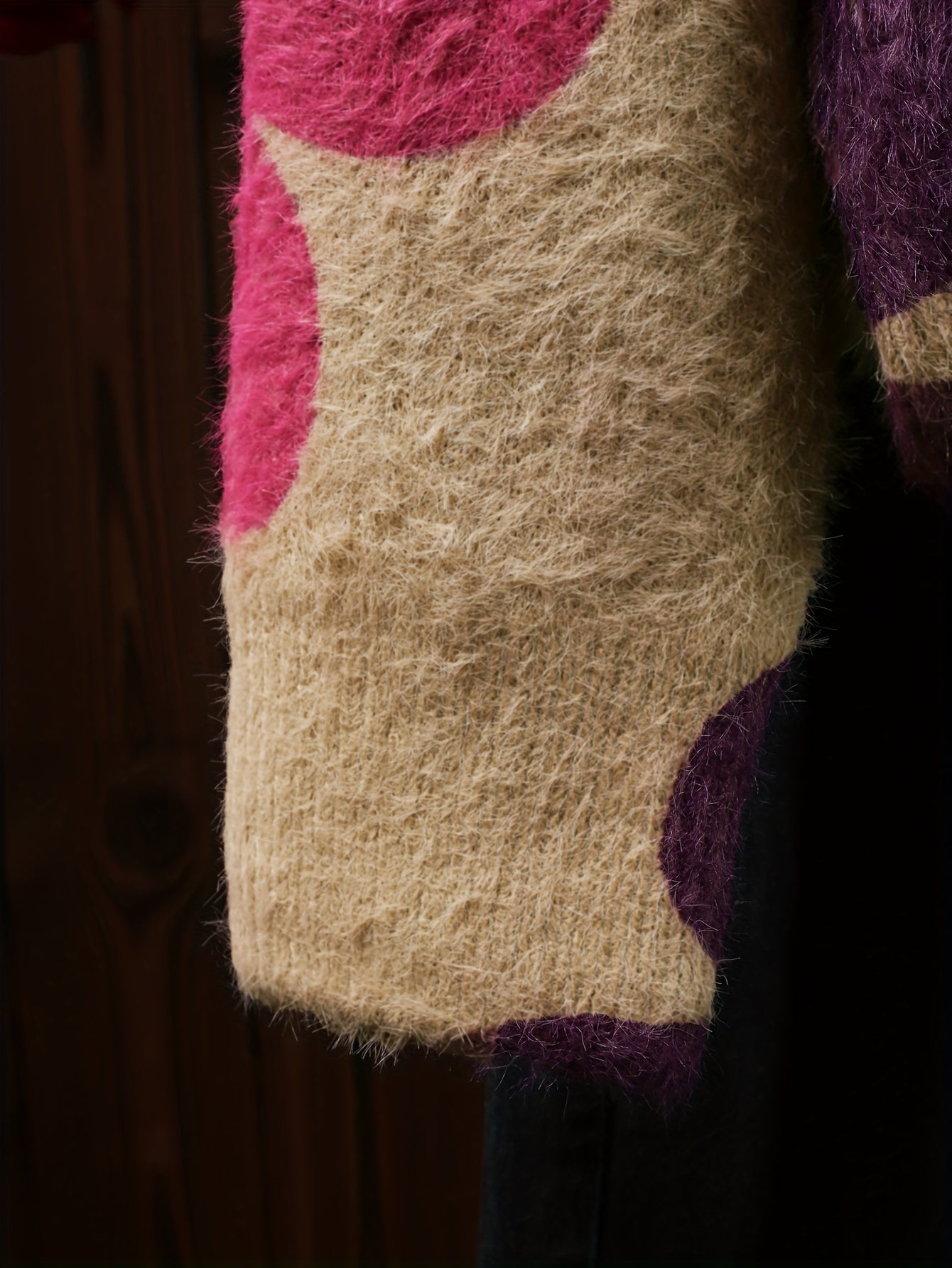 Women's Floral Print V-Neck Button Cardigan Sweater Loose Fit Open Front