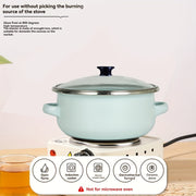 Enamel Cooking Pot Set for Stews and Soups, Lightweight, Induction Compatible