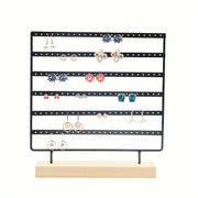 Zargarlik buyumlarini namoyish qilish uchun 6 qavatli va yog'och asosli taxta, sirg'alar va studlar uchun