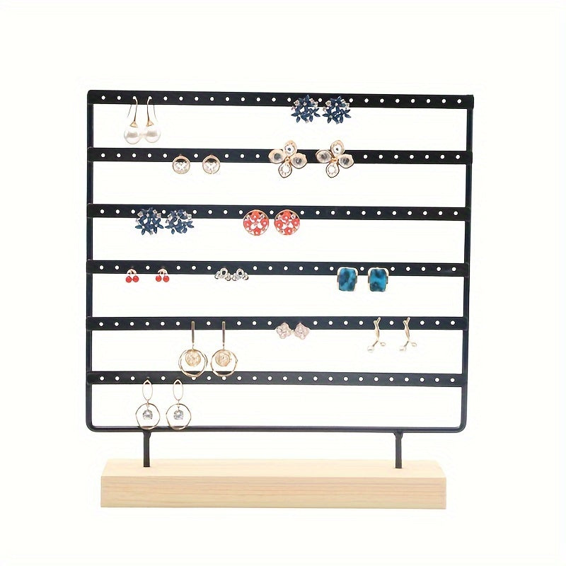 Zargarlik buyumlarini namoyish qilish uchun 6 qavatli va yog'och asosli taxta, sirg'alar va studlar uchun