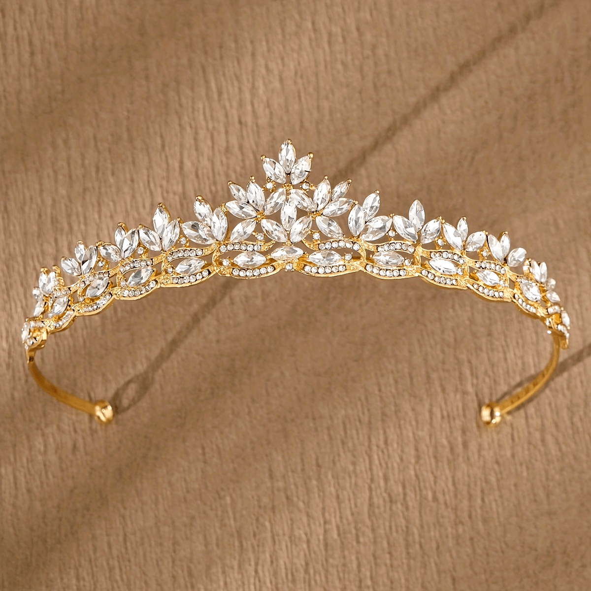 Corona de tiara nupcial con cristales de marquise para boda y ocasión especial
