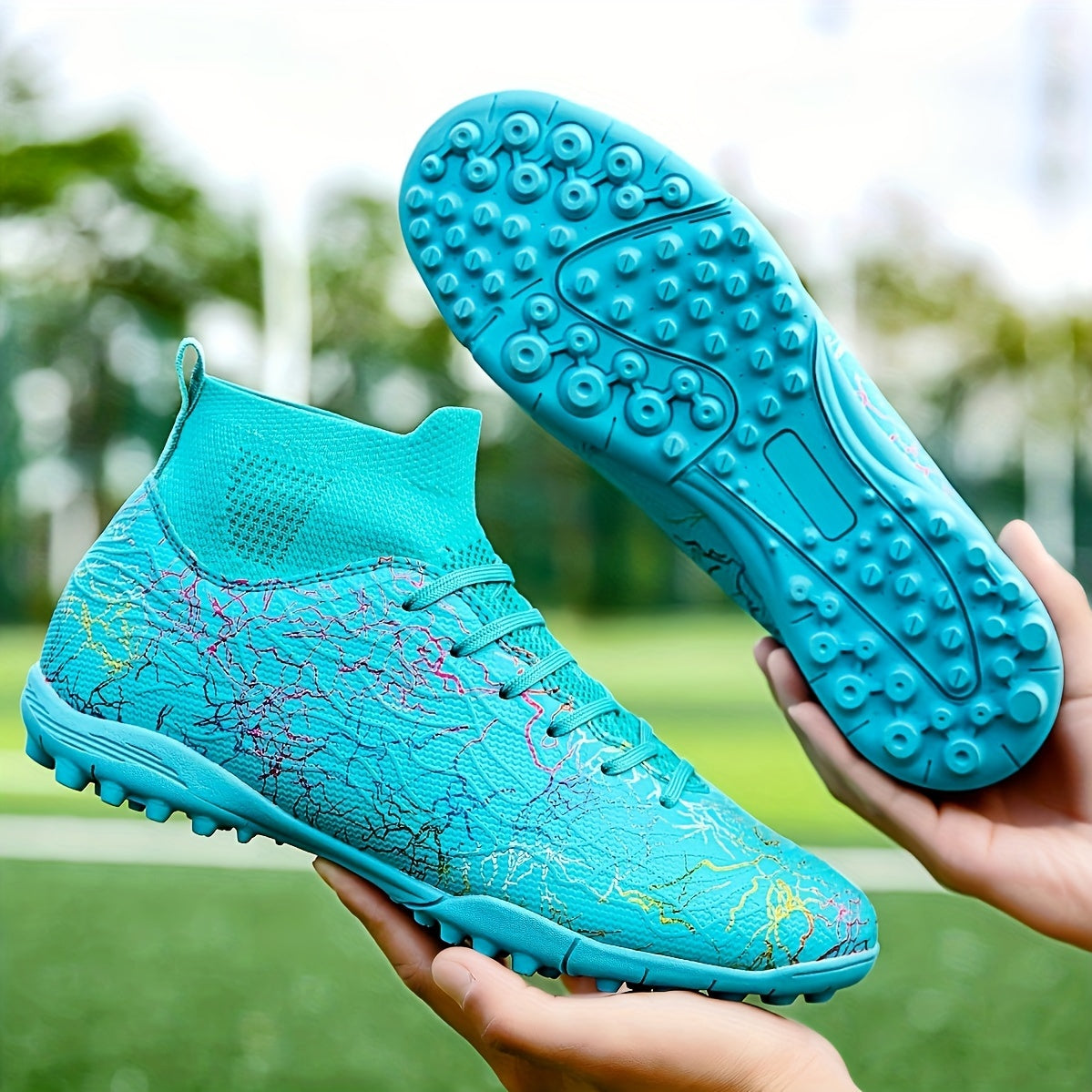 Men's Turf Soccer Cleats Rubber Sole Fabric Inner Artificial Grass Field